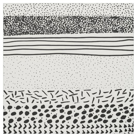 スタイリッシュな白黒の手描きの水玉模様は縞で飾ります ファブリック (見本)