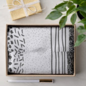 スタイリッシュな白黒の手描きの水玉模様は縞で飾ります 薄葉紙 (ギフト)