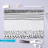 スタイリッシュな白黒の手描きの水玉模様は縞で飾ります 薄葉紙 (クラフト)