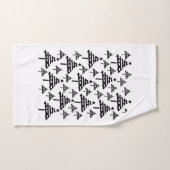 スタイリッシュな白黒クリスマスツリー バスタオルセット (ハンドタオル)