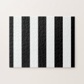 スタイリッシュな白黒ストライプ ジグソーパズル (横)