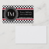 スタイリッシュな白黒モダンな水玉模様 名刺 (正面/裏面)