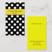 スタイリッシュな白黒水玉模様の名刺 名刺 (正面/裏面)