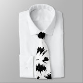 スタイリッシュな白黒花パターン ネクタイ (タイ)