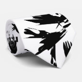 スタイリッシュな白黒花パターン ネクタイ (ロール)