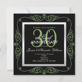 スタイリッシュな真珠フレームの結婚30周年記念 招待状 (正面)