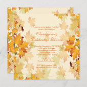 スタイリッシュな秋の紅葉の感謝祭の招待状 招待状 (正面/裏面)