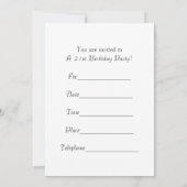 スタイリッシュな第21誕生日のパーティの招待状 招待状 (裏面)