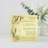 スタイリッシュな第50記念日-正方形の招待状 招待状 (スタンド正面)