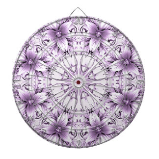 スタイリッシュな紫の花のダーツボード ダーツボード