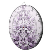 スタイリッシュな紫の花のダーツボード ダーツボード (正面右)