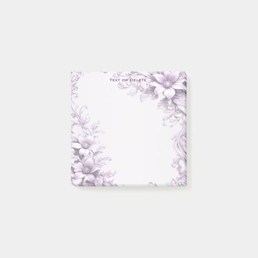 スタイリッシュな紫の花の付箋 ポストイット (正面)