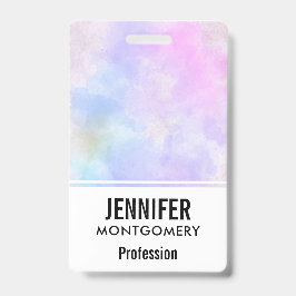 スタイリッシュな紫ピンク青アブストラクトウォーターカラー バッジ