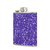 スタイリッシュな紫色のグリッター フラスク (左)