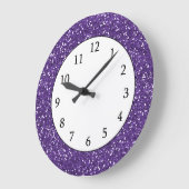 スタイリッシュな紫色のグリッター ラージ壁時計 (傾斜)