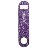 スタイリッシュな紫色の平静そしてあなたの文字を保って下さい スピード栓抜き (正面)