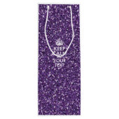 スタイリッシュな紫色の平静そしてあなたの文字を保って下さい ワインギフトバッグ (裏面)