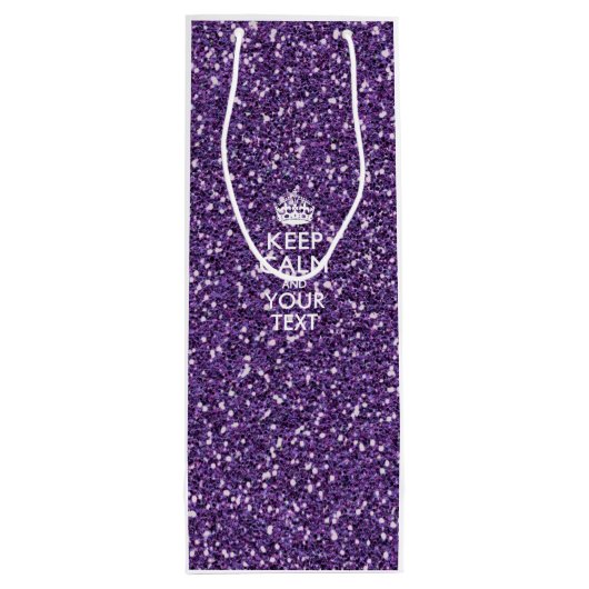 スタイリッシュな紫色の平静そしてあなたの文字を保って下さい ワインギフトバッグ (裏面)