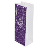 スタイリッシュな紫色の平静そしてあなたの文字を保って下さい ワインギフトバッグ (正面アングル)