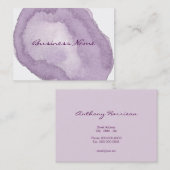 スタイリッシュな紫色の水彩画 名刺 (正面/裏面)