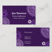 スタイリッシュな紫色の調子の花の名刺 名刺 (正面/裏面)