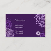 スタイリッシュな紫色の調子の花の名刺 名刺 (裏面)