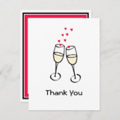 スタイリッシュな結婚式は平らなカード感謝していしています サンキューカード (正面/裏面)