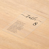 スタイリッシュな結婚式テーブル席次表 アクリル招待状 (レイダウン)