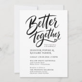 スタイリッシュな結婚式 ブラックスクリプ Better Together 写真 招待状 (正面)