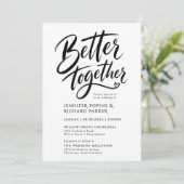 スタイリッシュな結婚式 ブラックスクリプ Better Together 写真 招待状 (スタンド正面)
