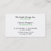 スタイリッシュな緑のシェブロンの名刺 名刺 (裏面)