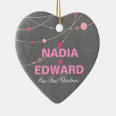 スタイリッシュな繊維|の黒板のピンクの写真 セラミックオーナメント (右)