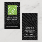 スタイリッシュな美容師のシマウマのプリントの名刺 名刺 (正面/裏面)