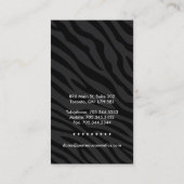 スタイリッシュな美容師のシマウマのプリントの名刺 名刺 (裏面)