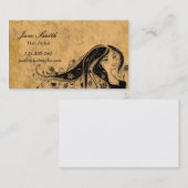 スタイリッシュな美容師の美容院のヴィンテージ 名刺 (正面/裏面)