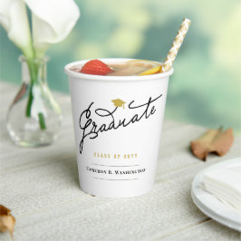 スタイリッシュな脚本卒業現代の卒業パーティー 紙コップ