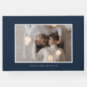 スタイリッシュな脚本 白と青 | フォト ゲストブック (裏面)