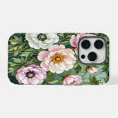 スタイリッシュな芍薬 アネモネ ステンドグラス効果  iPhoneケース (裏面横)
