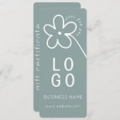 スタイリッシュな花のデザインのギフト証明書 (正面/裏面)