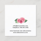 スタイリッシュな花のメーキャップアーティストの名刺 スクエア名刺 (裏面)