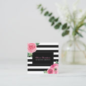 スタイリッシュな花のメーキャップアーティストの名刺 スクエア名刺 (スタンド正面)