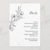 スタイリッシュな花の枝とインクのしずく エンクロージャーカード (正面)