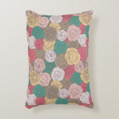 スタイリッシュな花パターン。 明るい花柄 アクセントクッション (正面(垂直))