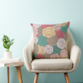 スタイリッシュな花パターン。 明るい花柄 クッション (椅子)