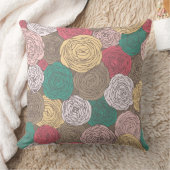 スタイリッシュな花パターン。 明るい花柄 クッション (ブランケット)