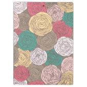 スタイリッシュな花パターン。 明るい花柄 クリップボード (裏面)