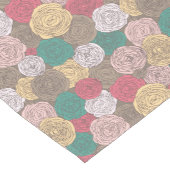 スタイリッシュな花パターン。 明るい花柄 ショートテーブルランナー (コーナー)