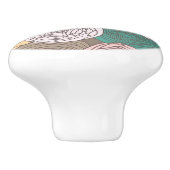 スタイリッシュな花パターン。 明るい花柄 セラミックノブ (側面)