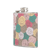 スタイリッシュな花パターン。 明るい花柄 フラスク (左)