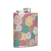 スタイリッシュな花パターン。 明るい花柄 フラスク (右)